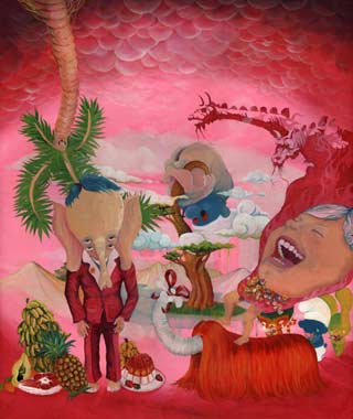 Elefant Boy porte un costard en satin rose signé Gucci